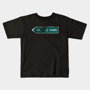 Le Mans Road Sign (Distressed) Kids T-Shirt